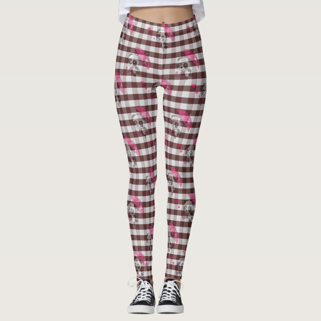 Brown Gingham Leggings (Vorderseite)