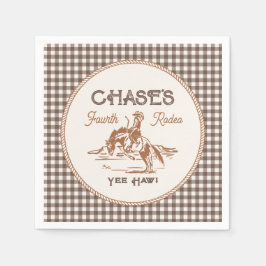 Brown Gingham Rodeo Paper Napkins Serviette