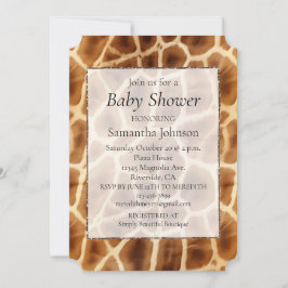 Brown Giraffe Animal Print Einladung