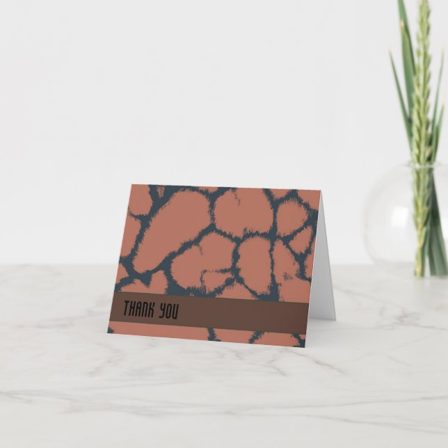 Brown Giraffe Fur Muster Danke (Vorderseite)
