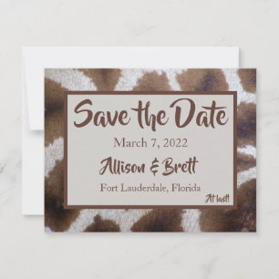 Brown Giraffe-Karte Save The Date