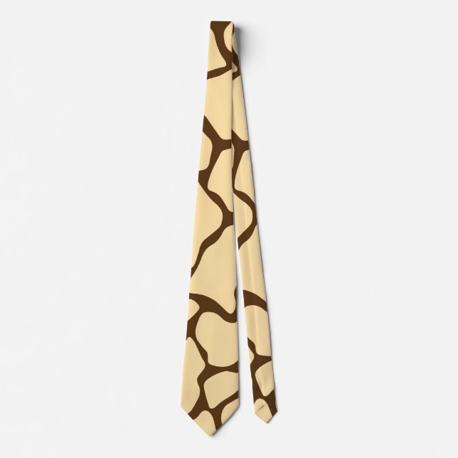 Brown Giraffe Pattern – Minimal Animal Print Krawatte (Vorderseite)