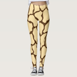 Brown Giraffe Pattern – Minimal Animal Print Leggings