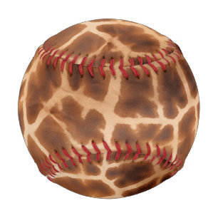Brown Giraffe Print Baseball