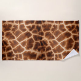 Brown Giraffe Print Strandtuch
