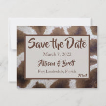 Brown Giraffe Save the Date Card