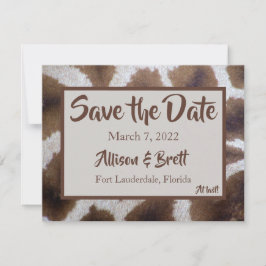 Brown Giraffe Save the Date Card