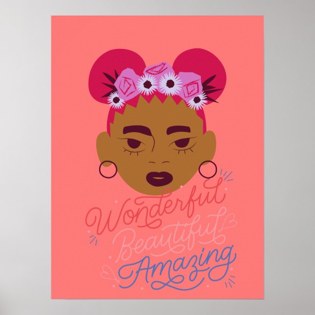 Brown Girl Aesthetic Wall Art for Girls, Tweens, Poster (Vorne)