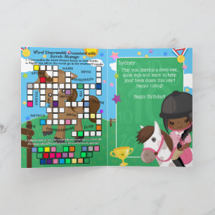 Brown Girls Equestrier Secret Nachricht Geburtstag Karte