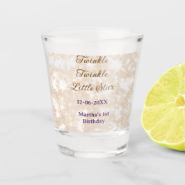Brown glitter twinkle twinkle little star birthday schnapsglas