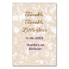 Brown glitter twinkle twinkle little star birthday tischnummer
