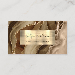 Brown Gold Agate Business Card Visitenkarte