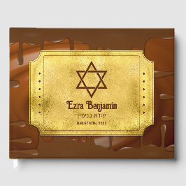 Brown Gold Chocolate Bar Mitzvah Bat Mitzvah Gästebuch