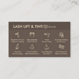 Brown Gold Lash Lift Tint Aftercare Anleitung Visitenkarte