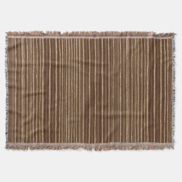 Brown Gold Stripes Christmas Decke