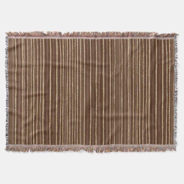 Brown Gold Stripes Christmas Decke (Vorderseite)
