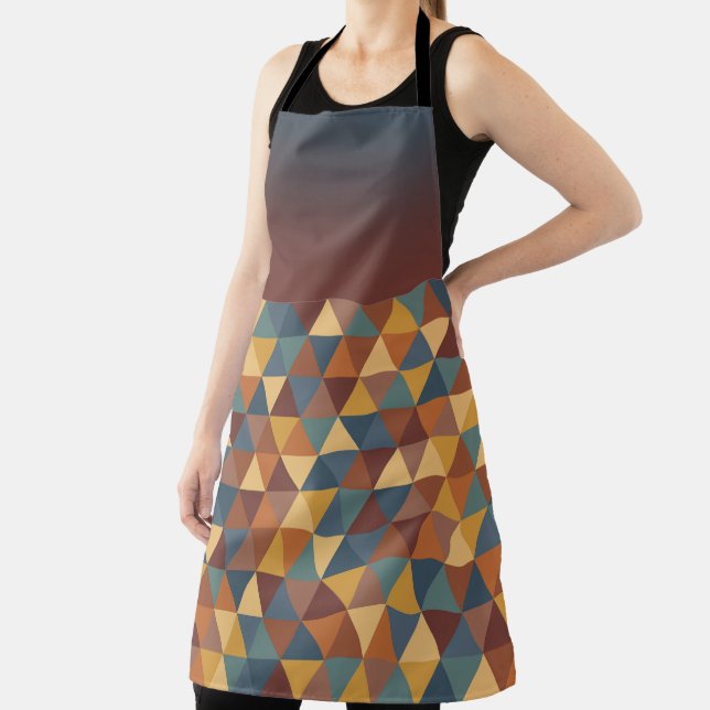 BROWN GOLD TEAL BLUE FALL GEOMETRIC PATTERN SCHÜRZE (InSitu)