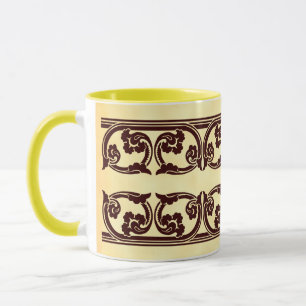 Brown Gothic Border Coffee Tasse