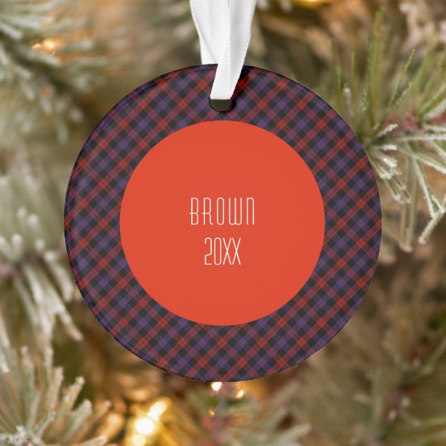 Brown Grady Tartan Kariertes Muster Ornament (Baum)