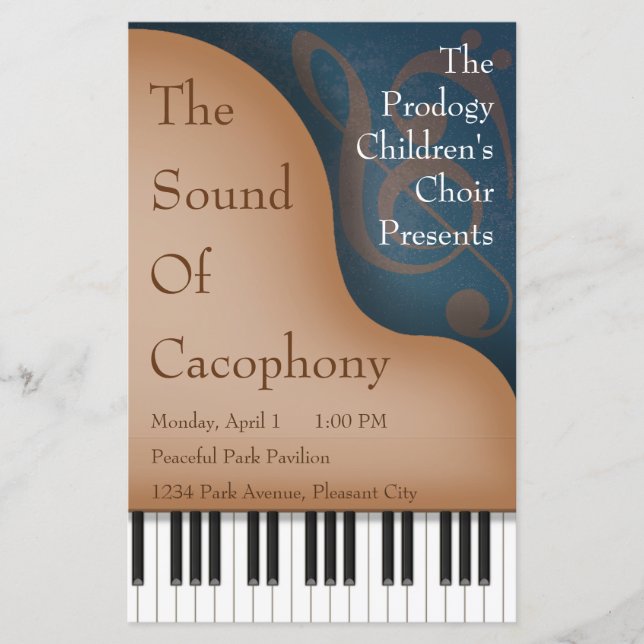 Brown Grand Piano Erwägungsgrund Poster & Concert  (Vorderseite)