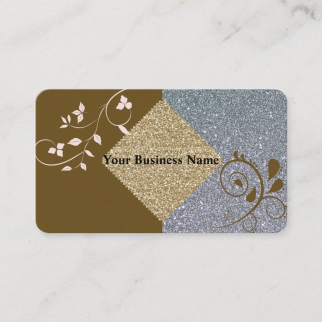 Brown Grau Gold Sparkcard Visitenkarte (Vorderseite)
