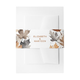 Brown Graue Ahorn Blätter Herbst Hochzeitsband Bau Einladungsbanderole