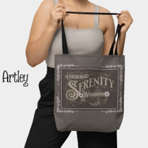 Brown Gray Vintag Style Serenity Gebet