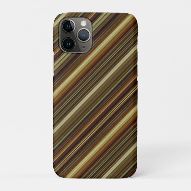 Brown Green and Gold Stripes Case-Mate iPhone Hülle (Rückseite)