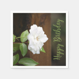 Brown Green and White Garden Styling Paper Serviette