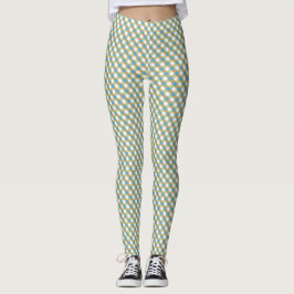 Brown Green Gingham Leggings