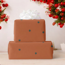 Brown Green Maple Leaf Holiday Geschenk Geschenkpapier