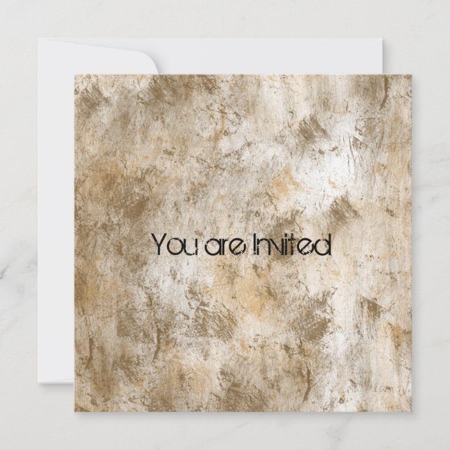 Brown Grunge Abstrakt Babydusche Einladung (Vorderseite)