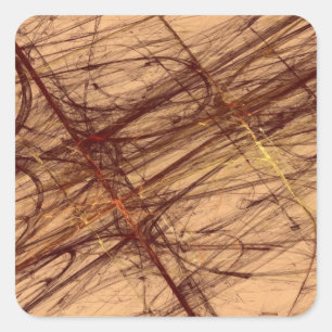 Brown Grunge Abstrakt Fraktal Square Sticker