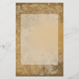 Brown Grunge Blumengeschirr Briefpapier