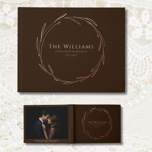 Brown Guest Book Wreath Foil Gästebuchangebot Gästebuch (Von Creator hochgeladen)