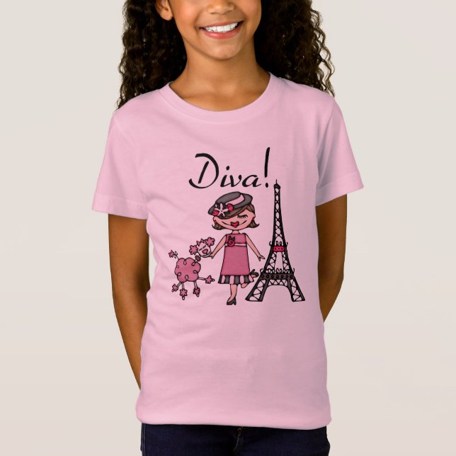 Brown-Haar-Diva T-Shirt (Vorderseite)
