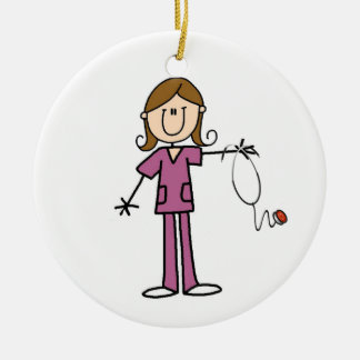 Brown-Haar-weibliche Keramikornament