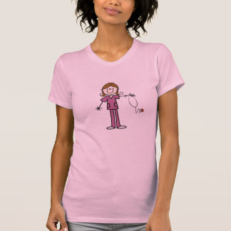 Brown-Haar-weibliche T-Shirt