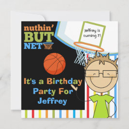 Brown Hair Boy Basketball Einladung zum Geburtstag
