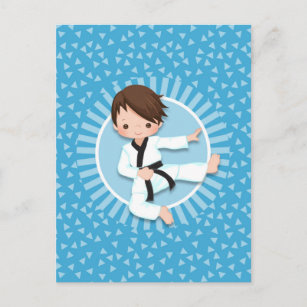 Brown Hair Karate Boy Judo Martial Arts Postkarte