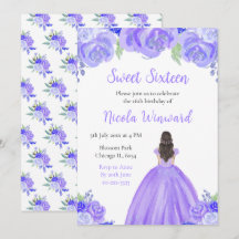 Brown Hair Princess Lila Floral 16 . Geburtstag