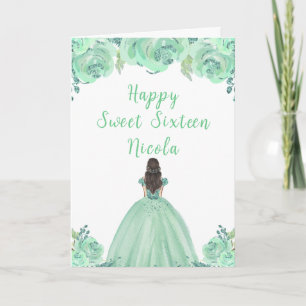 Brown Hair Princess Mint 16 . Geburtstag Karte