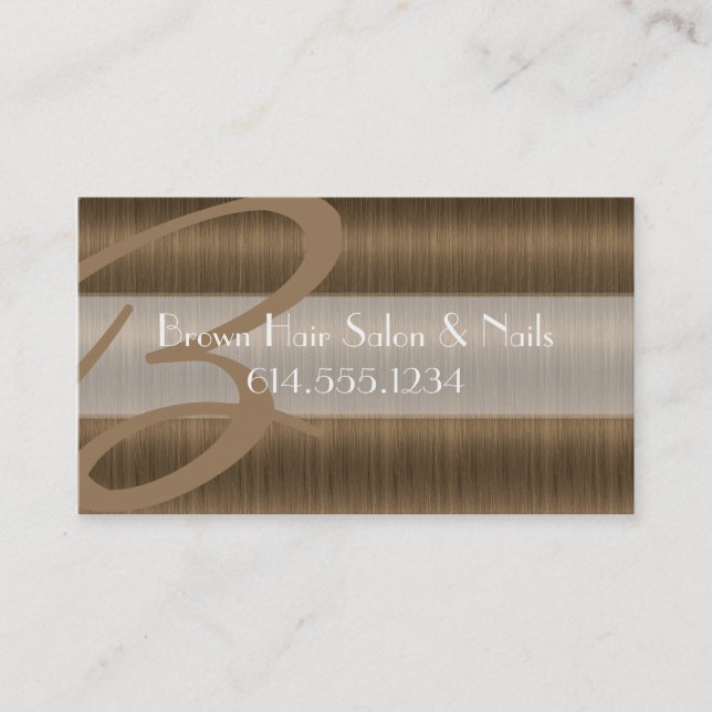 Brown Hair Salon Colorist Stylist Business Cards Visitenkarte (Vorderseite)