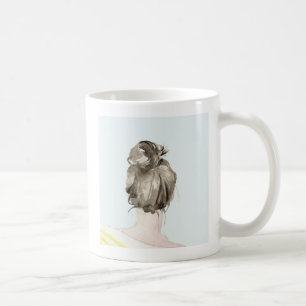 Brown Hair Top Knot Bun Kaffeetasse