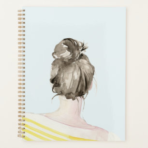 Brown Hair Top Knot Bun Planer