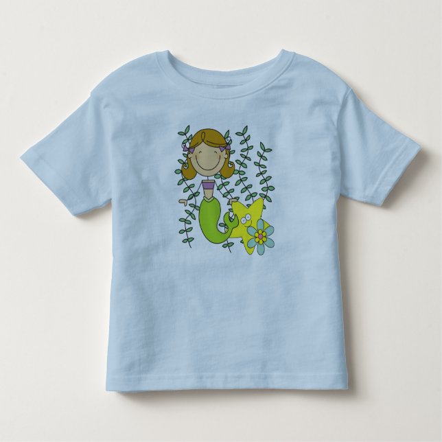 Brown Haired Mermaid Kleinkind T-shirt (Vorderseite)