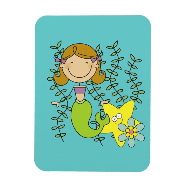 Brown Haired Mermaid Magnet (Vertikal)