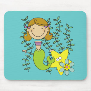 Brown Haired Mermaid Mousepad
