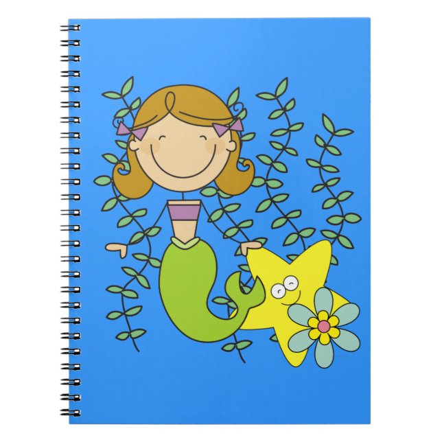 Brown Haired Mermaid Notizblock (Vorderseite)