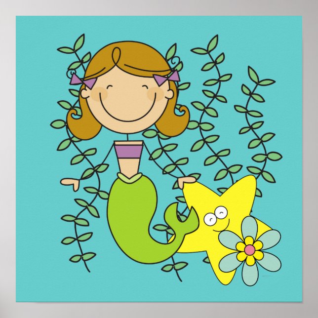 Brown Haired Mermaid Poster (Vorne)